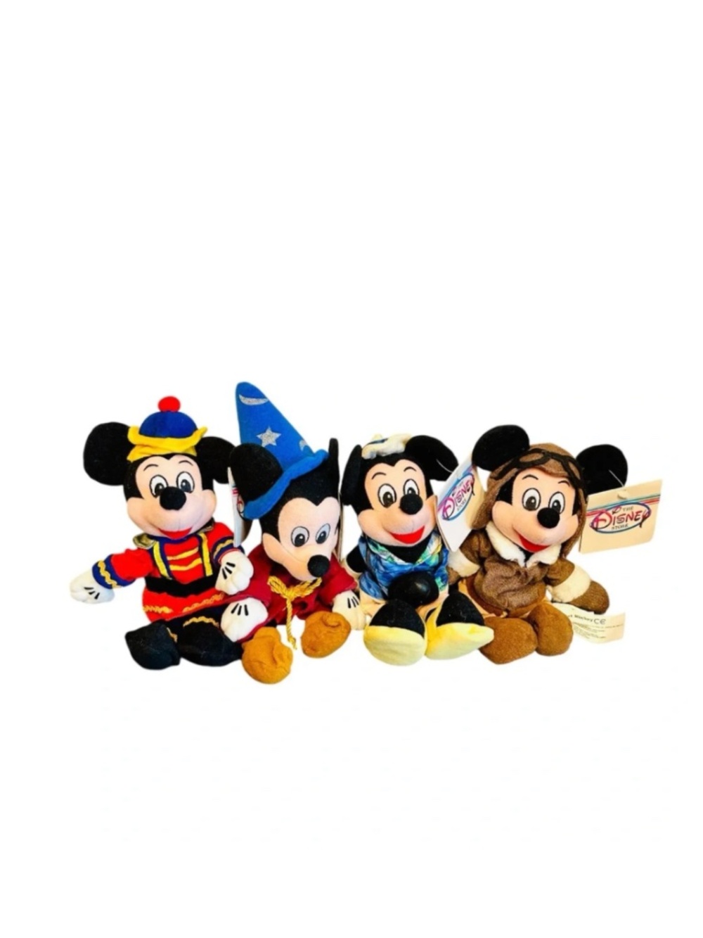 Set of 4 Mickey Mouse Vintage Disney Store Beanies NWT